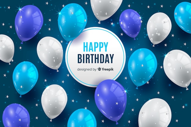 Free vector realistic birthday balloon background