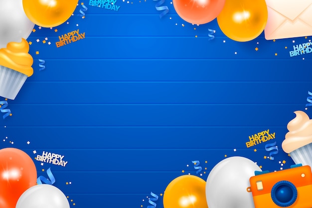 Free vector realistic birthday greeting background