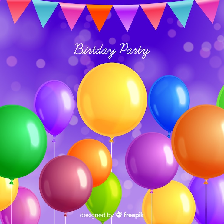 Free Vector realistic birthday party balloon background