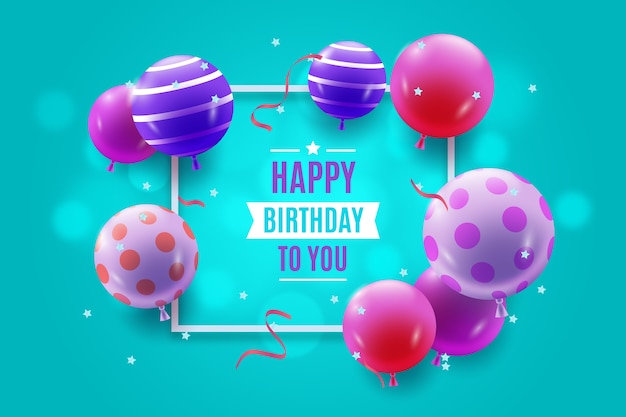 Free vector realistic birthday wallpaper concept