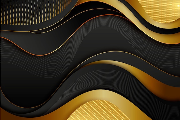 Realistic black background with golden textures