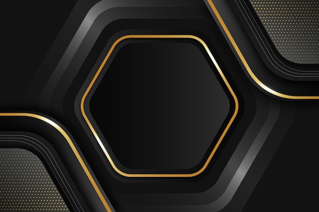 Free vector realistic black backgrounds with hexagonal  frames