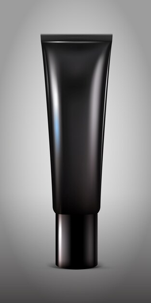 Realistic Black Cosmetic Tube Concept