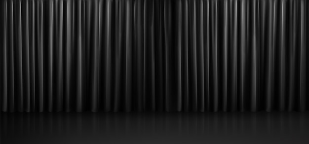 Realistic black curtain background