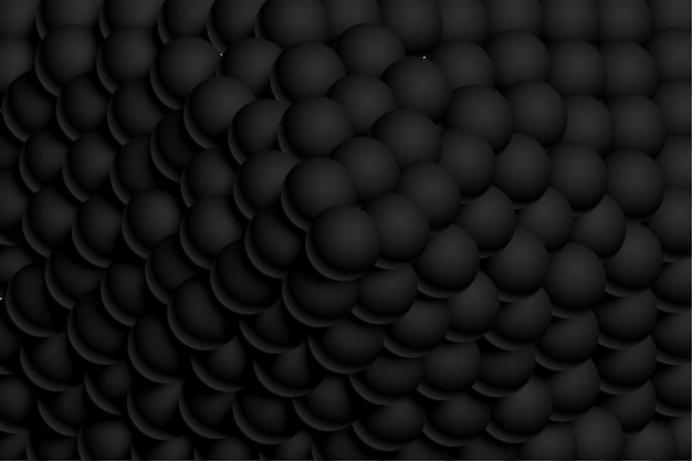 Реалистичные черные темные 3d шары сложены вместе