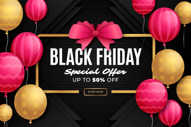 Realistic black friday background