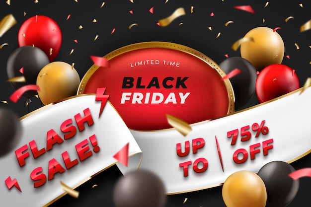 Vettore gratuito sfondo realistico del black friday