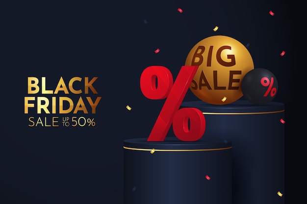 Free vector realistic black friday background