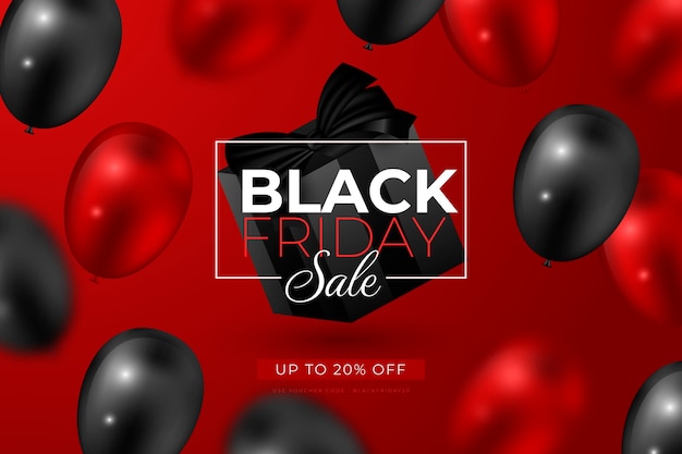 Realistic black friday background