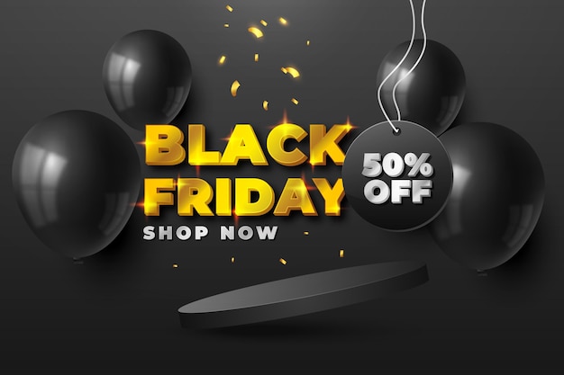 Realistic black friday background