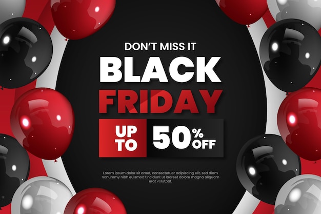 Realistic black friday background