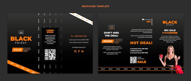 Free vector realistic black friday brochure template