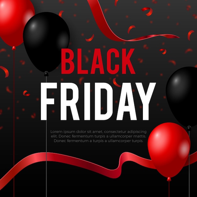 Free vector realistic black friday concept