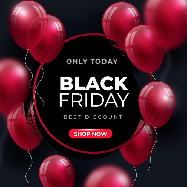 Free vector realistic black friday concept