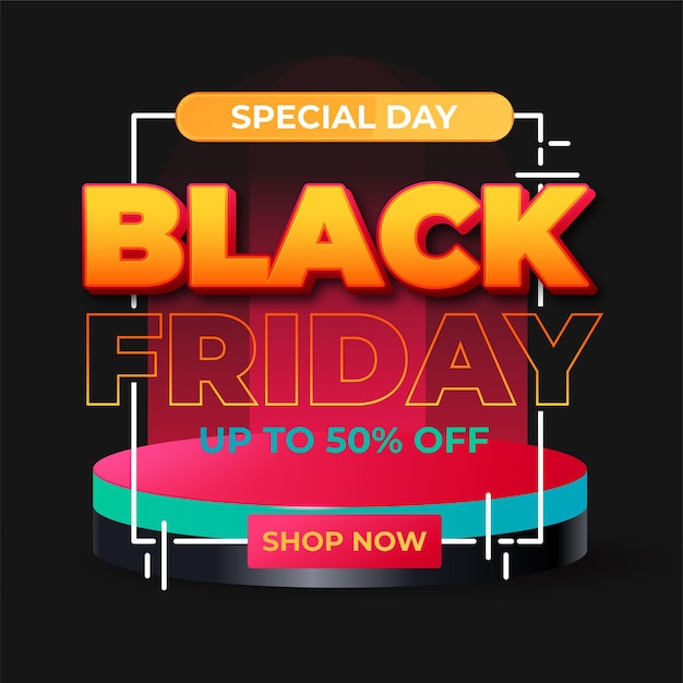 Free vector realistic black friday concept