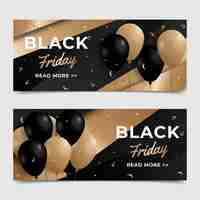 Free vector realistic black friday horizontal banners set