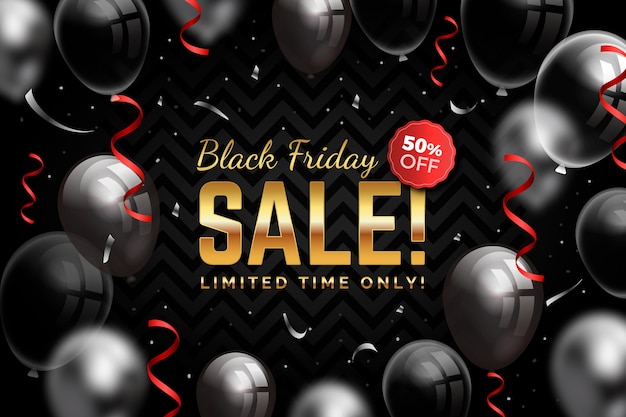 Realistic black friday sale background