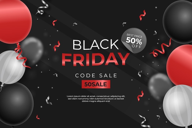 Realistic black friday sale background