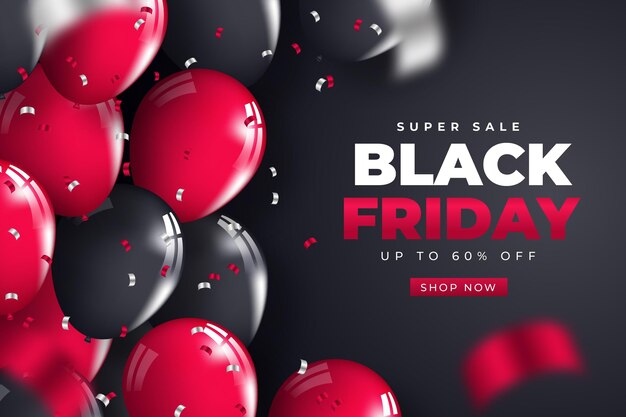 Realistic black friday sale background