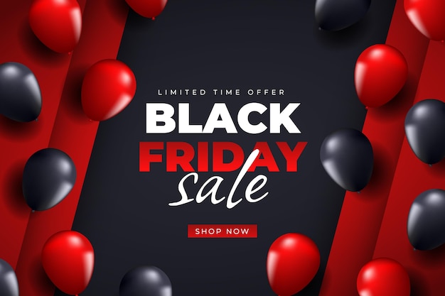 Realistic black friday sale background Free Vector