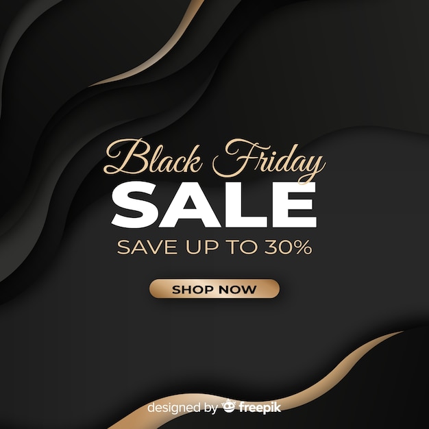 Realistic black friday sale banner