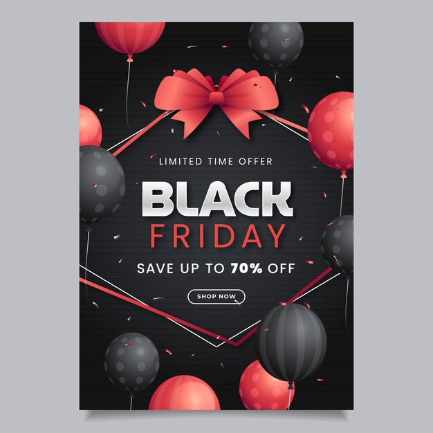 Realistic black friday vertical poster template