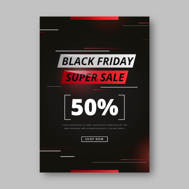 Free vector realistic black friday vertical poster template