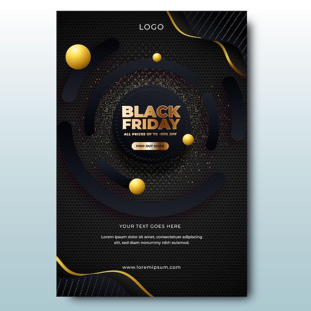 Free vector realistic black friday vertical poster template