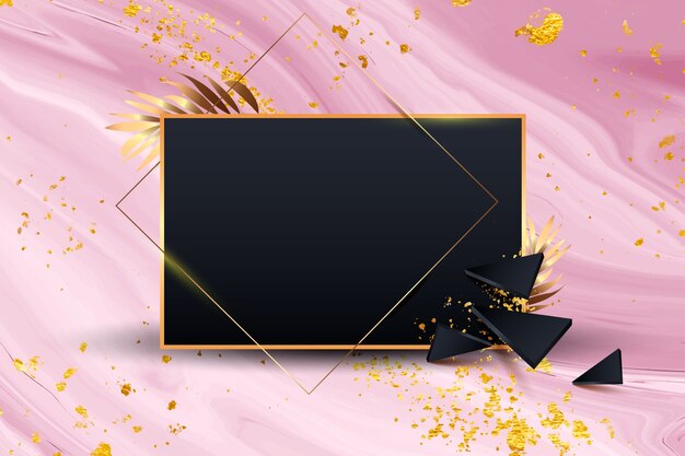 Realistic black and rose gold background