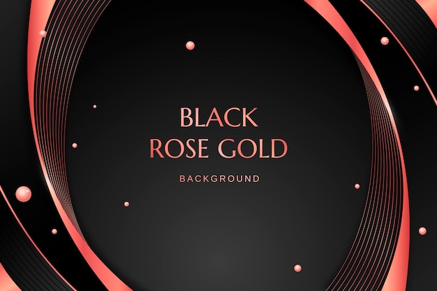 Free vector realistic black and rose gold background