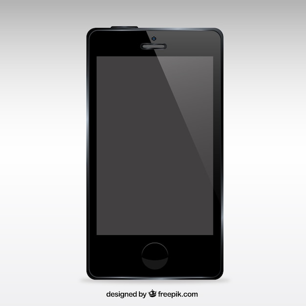 Free vector realistic black smartphone