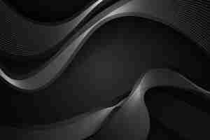 Free vector realistic black wavy background