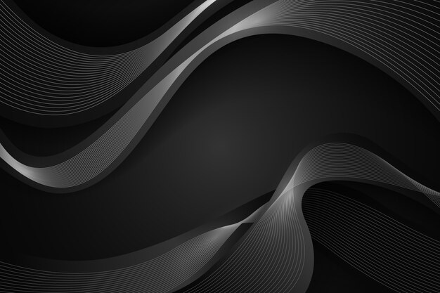 Realistic black wavy background