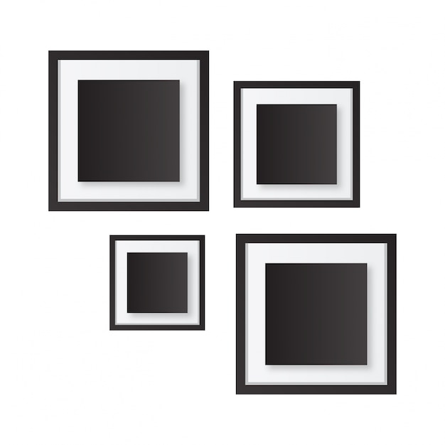 Free vector realistic black and white frames