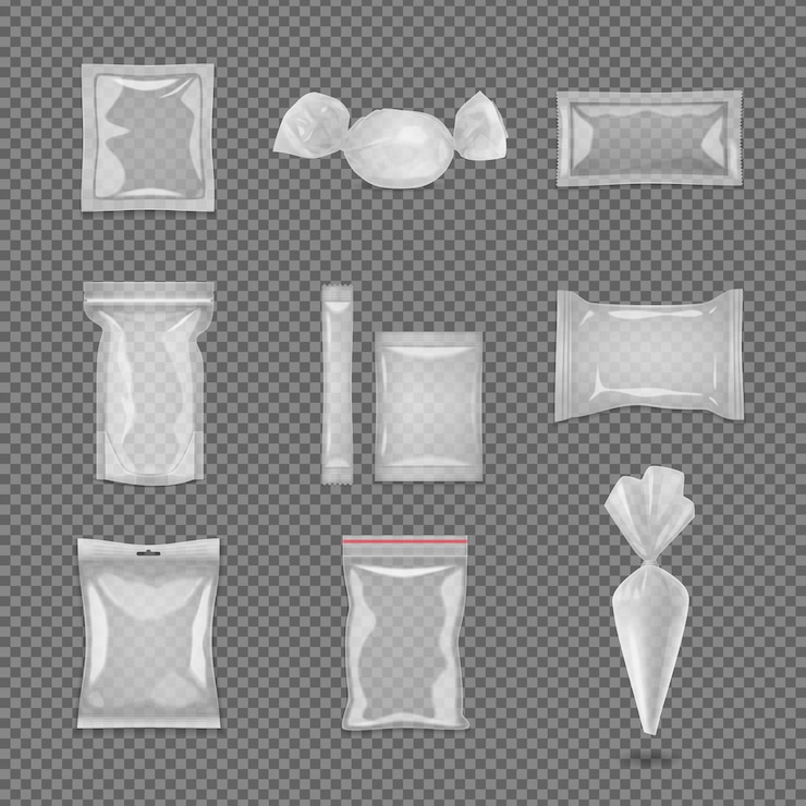 Free Vector realistic blank pack templates set in different shape and size isolated