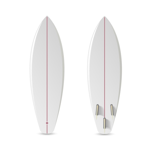 Realistic blank surfboard.