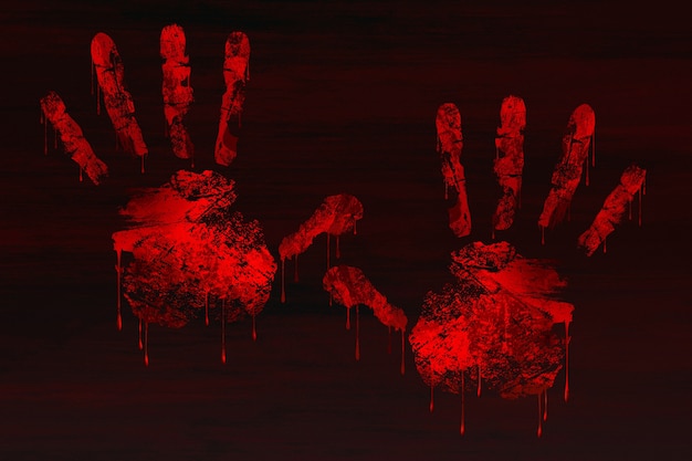 Free vector realistic bloody handprint background