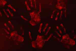 Free vector realistic bloody handprint background