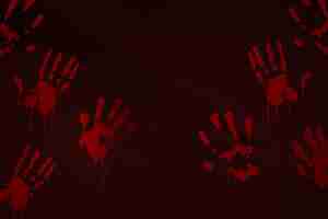 Free vector realistic bloody handprint background