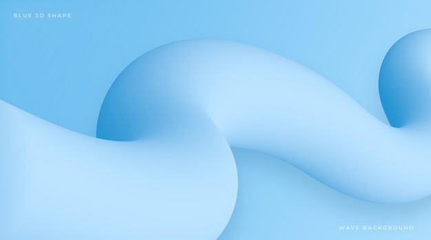 реалистичный синий фон с абстрактной формой волны 3d