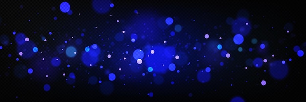 Vettore gratuito effetto luce bokeh blu realistico su trasparente