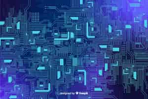 Free vector realistic blue circuit board backgrond
