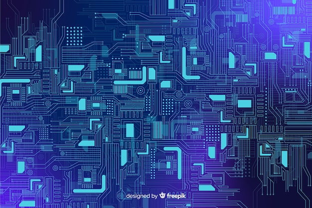 Realistic blue circuit board backgrond