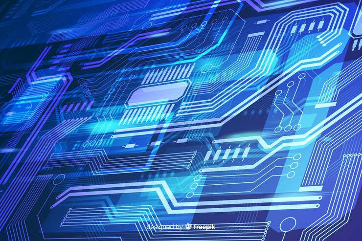Free Vector realistic blue circuit board backgrond