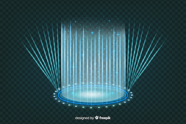 Free vector realistic blue hologram portal background