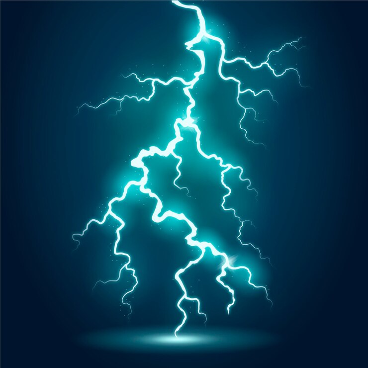मुफ़्त वेक्टर realistic blue lightning effect
