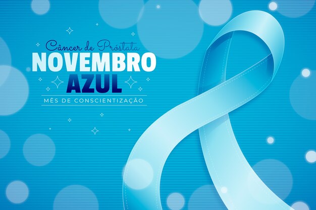 Realistic blue november background in spanish