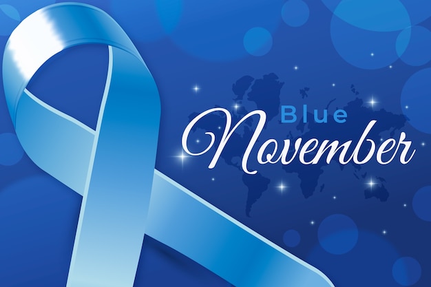 Бесплатное векторное изображение Реалистичный синий ноябрьский фон