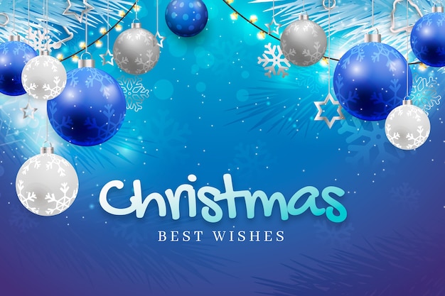 Realistic blue and silver background for christmas season celebration