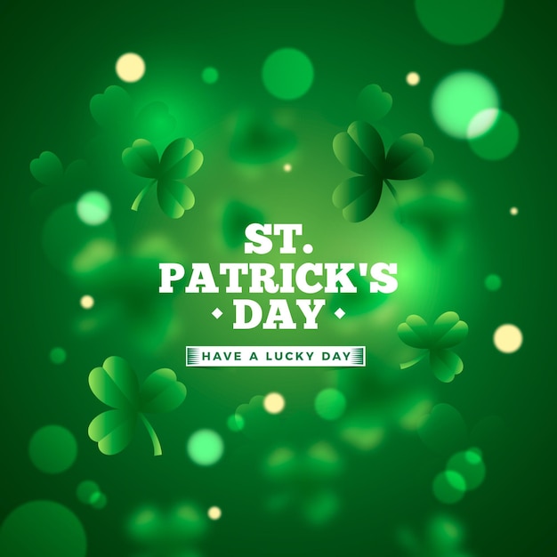 Realistic blurred clover st. patrick's day background